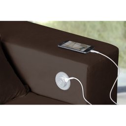 Sofá 5 Lugares Smart 3,02 Metros Marrom Retrátil, Reclinável Tecnologia Carregamento 3 portas USB - 2