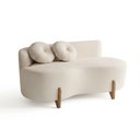 Ver imagem 1 de Sofá Decorativo Curvo Orgânico Living Veludo Marfim - Montanaris Decor