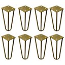 Ver imagem 1 de Kit 8 Pés de Metal 15 CM Hairpin Legs Mesas de Centro Puffs Dourado