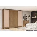 Ver imagem 4 de Guarda Roupa Casal 4 Portas de Correr e 4 Gavetas C/ Pés Cb03n565 Nogueira/macadamia/verde Oliva -