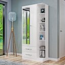 Ver imagem 1 de Guarda Roupa Solteiro 1 Espelho 2 Portas 2 Gavetas e Prateleiras Moju 