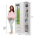 Ver imagem 5 de Guarda Roupa Solteiro 1 Espelho 2 Portas 2 Gavetas e Prateleiras Moju 