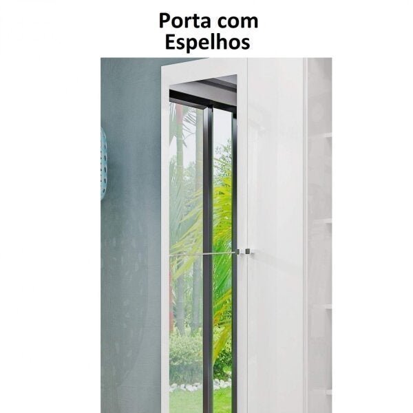 Guarda Roupa Solteiro 1 Espelho 2 Portas 2 Gavetas e Prateleiras Moju Mapi Móveis - 7