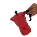 Ver imagem 5 de Cafeteira Italiana Vermelha 6 Xícaras Moka Grande Café Expresso Manual Premium Vintage de Luxo