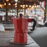 Cafeteira Italiana Vermelha 6 Xícaras Moka Grande Café Expresso Manual Premium Vintage de Luxo - 2