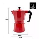 Ver imagem 7 de Cafeteira Italiana Vermelha 6 Xícaras Moka Grande Café Expresso Manual Premium Vintage de Luxo