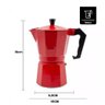 Cafeteira Italiana Vermelha 6 Xícaras Moka Grande Café Expresso Manual Premium Vintage de Luxo - 7