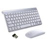 Kit Teclado Slim com Mouse sem Fio 2.4g Ultra Fino Prata - 1