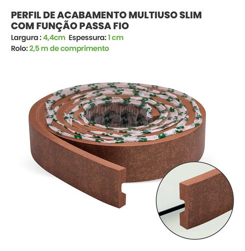 Eva Rodape Acabamento Ripado Laminado 2,5m - Urban Bronze+ - 4