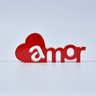 Letreiro Decorativo Vermelho Brilho - Amor - 3