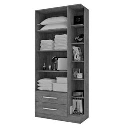 Guarda-Roupa Solteiro 2 Espelhos 2 Portas 2 Gavetas e Prateleiras Moju Mapi Móveis - 2