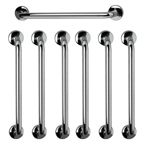 Barra de Apoio 60cm Aço Inox Kit 7 Unidades Idoso Cadeirante Gestante Criança Segurança Banheiro Box
