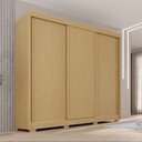 Ver imagem 1 de Guarda-Roupa Casal com Pés 3 Portas 4 Gavetas 100% MDF Ipanema Bege/Jequitibá