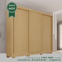 Ver imagem 7 de Guarda-Roupa Casal com Pés 3 Portas 4 Gavetas 100% MDF Ipanema Bege/Jequitibá