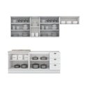 Ver imagem 4 de Kit de Cozinha Modulada 6 Peças Americana (2 Balcões. 3 Aéreos, 1 Complemento) Branco - Henn