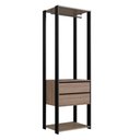 Ver imagem 3 de Closet Modulado Guarda Roupa Roupeiro Quarto Casal 2 Gavetas 3 Prateleiras Preto Marrom Madeira