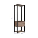 Ver imagem 4 de Closet Modulado Guarda Roupa Roupeiro Quarto Casal 2 Gavetas 3 Prateleiras Preto Marrom Madeira