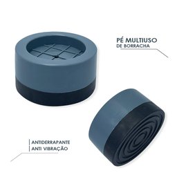 Kit 4 Pés Bases Protetoras Antirruído para Máquina de Lavar - 3