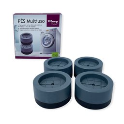 Kit 4 Pés Bases Protetoras Antirruído para Máquina de Lavar - 1