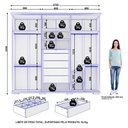 Ver imagem 4 de Guarda Roupa Casal Everest 6 Portas 5 Gavetas Branco Absoluto Semi Fosco - Zanzini