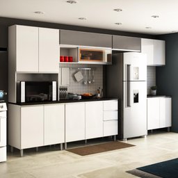 Armário De Cozinha 6 Peças Completa Evidence Branco / Prata - 2