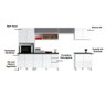 Armário De Cozinha 6 Peças Completa Evidence Branco / Prata - 5