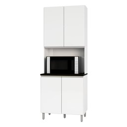 Armário De Cozinha 6 Peças Completa Evidence Branco / Prata - 6