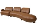 Ver imagem 1 de Sofá de Couro Onix 4 Lugares com Chaise Direita Brown - Mempra