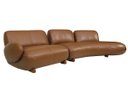 Ver imagem 2 de Sofá de Couro Onix 4 Lugares com Chaise Direita Brown - Mempra