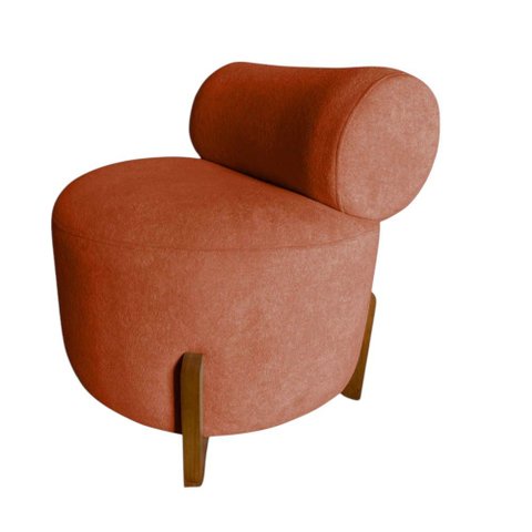Poltrona Decorativa Mônaco Veludo Terracota