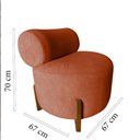 Ver imagem 6 de Poltrona Decorativa Mônaco Veludo Terracota