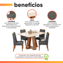 Ver imagem 5 de Conjunto Sala de Jantar Mesa Tampo em Vidro 1,20m Maria 4 Cadeiras Bel