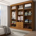 Ver imagem 2 de Guarda-roupa Casal Real 6 Portas 3 Gavetas com Espelho 100% Mdf Cinamomo - Panorama Móveis