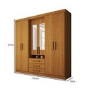 Ver imagem 4 de Guarda-roupa Casal Real 6 Portas 3 Gavetas com Espelho 100% Mdf Cinamomo - Panorama Móveis