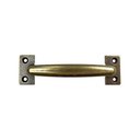 Ver imagem 1 de Puxador Alça em Metal 120mm, Acabamento Ouro Velho, Kit com 6 Unidades, para Gavetas e Armários