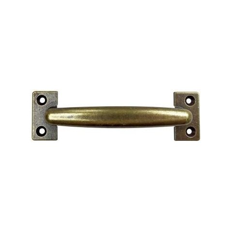 Puxador Alça em Metal 120mm, Acabamento Ouro Velho, Kit com 6 Unidades, para Gavetas e Armários