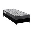 Ver imagem 1 de Cama Box Solteiro: Colchão Anatômico Ortobom D33/EP Fort Tech ISO 100 + Base CRC Suede Black(