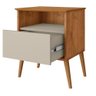 Mesa de Cabeceira Cancun 1 Gaveta Naturale Off White Bechara - 4