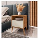 Ver imagem 3 de Mesa de Cabeceira Cancun 1 Gaveta Naturale Off White Bechara