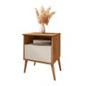 Mesa de Cabeceira Cancun 1 Gaveta Naturale Off White Bechara - 1