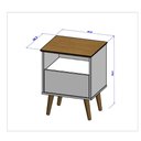 Ver imagem 5 de Mesa de Cabeceira Cancun 1 Gaveta Naturale Off White Bechara