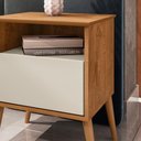Ver imagem 2 de Mesa de Cabeceira Cancun 1 Gaveta Naturale Off White Bechara