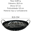 Ver imagem 3 de Assadeira Redonda Wok para Churrasco 280mm Hercules