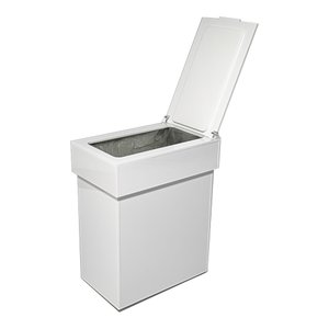 Lixeira Acrílico 6 Litros com Tampa e Abertura Vertical Centauri Acrílicos LX-V Branco