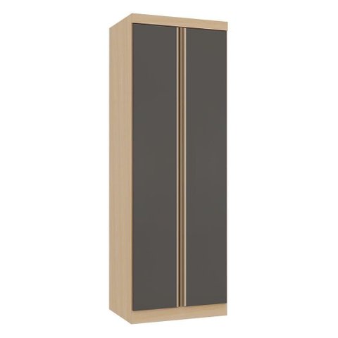 Guarda Roupa Modulado Mônaco 2 Portas de Bater MDF MDP Carvalho-Graff Luciane Móveis 79cm