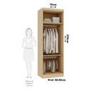 Ver imagem 4 de Guarda Roupa Modulado Mônaco 2 Portas de Bater MDF MDP Carvalho-Graff Luciane Móveis 79cm