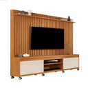 Ver imagem 1 de Home Theater para Sala Tv de até 55 Polegadas Pés em Rodizio Ripado Orion - Giga Móveis:freijo/off W