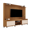 Ver imagem 2 de Home Theater para Sala Tv de até 55 Polegadas Pés em Rodizio Ripado Orion - Giga Móveis:freijo/off W