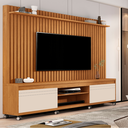 Ver imagem 3 de Home Theater para Sala Tv de até 55 Polegadas Pés em Rodizio Ripado Orion - Giga Móveis:freijo/off W
