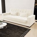 Ver imagem 2 de Sofá Cama Decorativo 210cm Beesley Veludo Off White - Gran Belo
